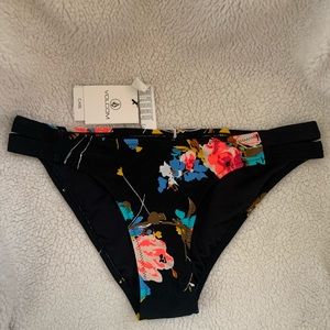 NEW Volcom Bottom Swimsuit Bikini Floral Black